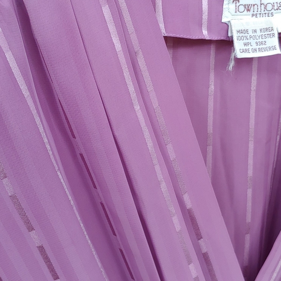 Vintage 60's Townhouse Purple Pleated Dress - Picture 3 of 6